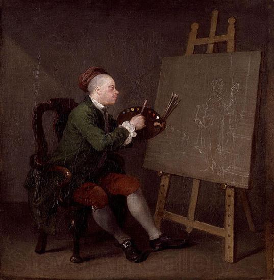 William Hogarth Self-portrait Norge oil painting art